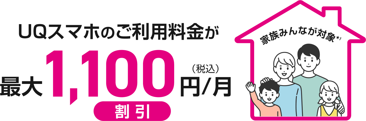 UQスマホのご利用料金が割引になるUQ自宅セット割